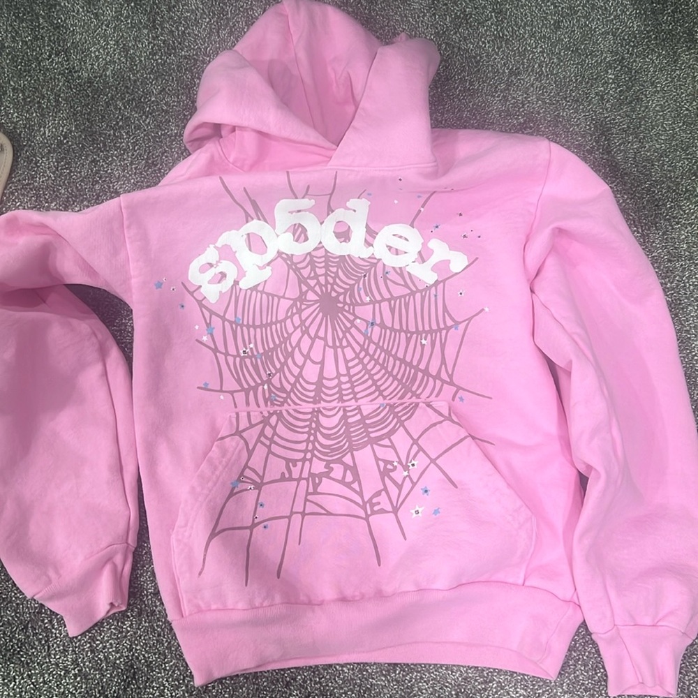pink sp5der hoodie